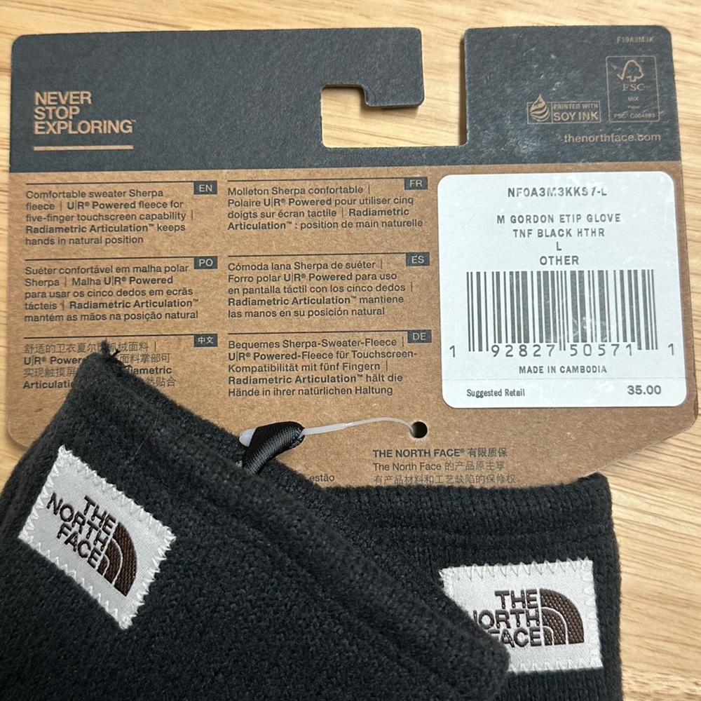The North Face Men's Gordon Etip Gloves-Black - Picture 7 of 12